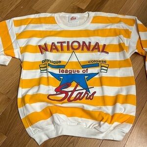 Bog Sport Vintage National League of Starts XL Preppy Rugby Polo Sweatshirt
